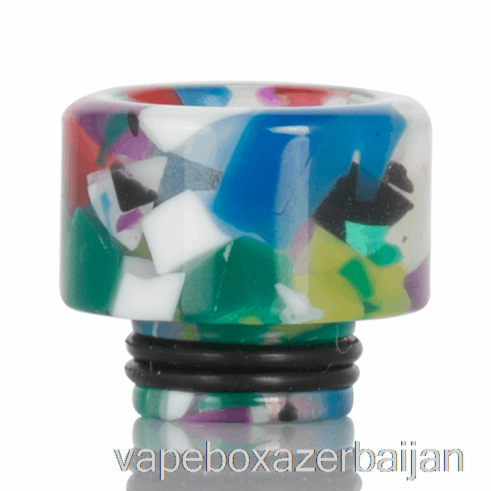 Vape Box Azerbaijan 510 Widebore Resin Drip Tip Clear Rainbow Mosaic
